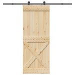 VIDAXL Porte coulissante et kit de quincaillerie 90x210 cm pin massif