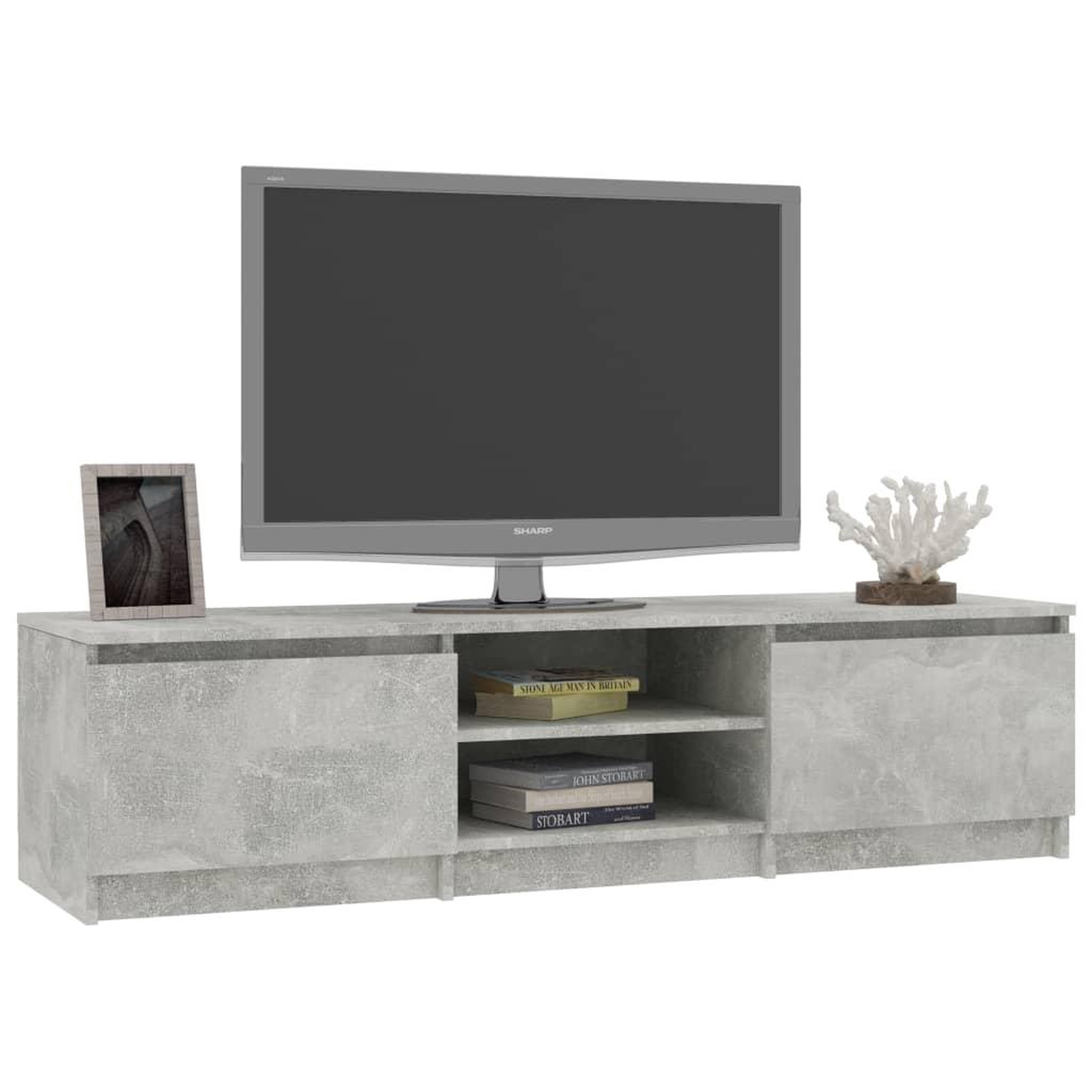 Voir la diapositive 3 : VIDAXL Meuble TV Gris beton 140x40x35,5 cm Bois d'ingenierie