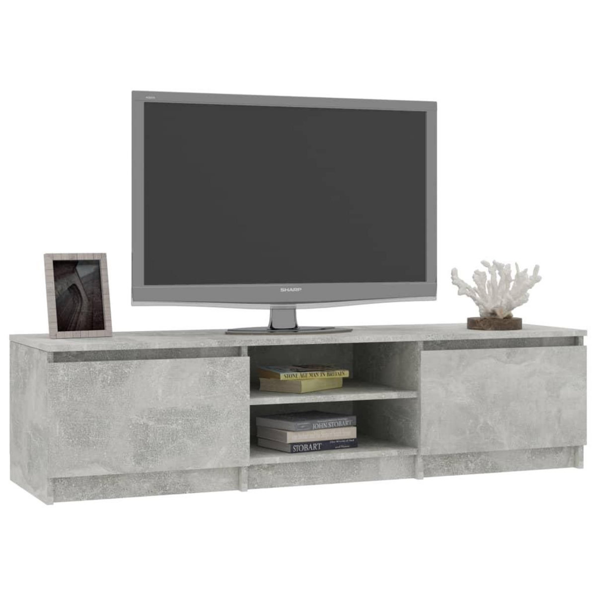 VIDAXL Meuble TV Gris beton 140x40x35,5 cm Bois d'ingenierie