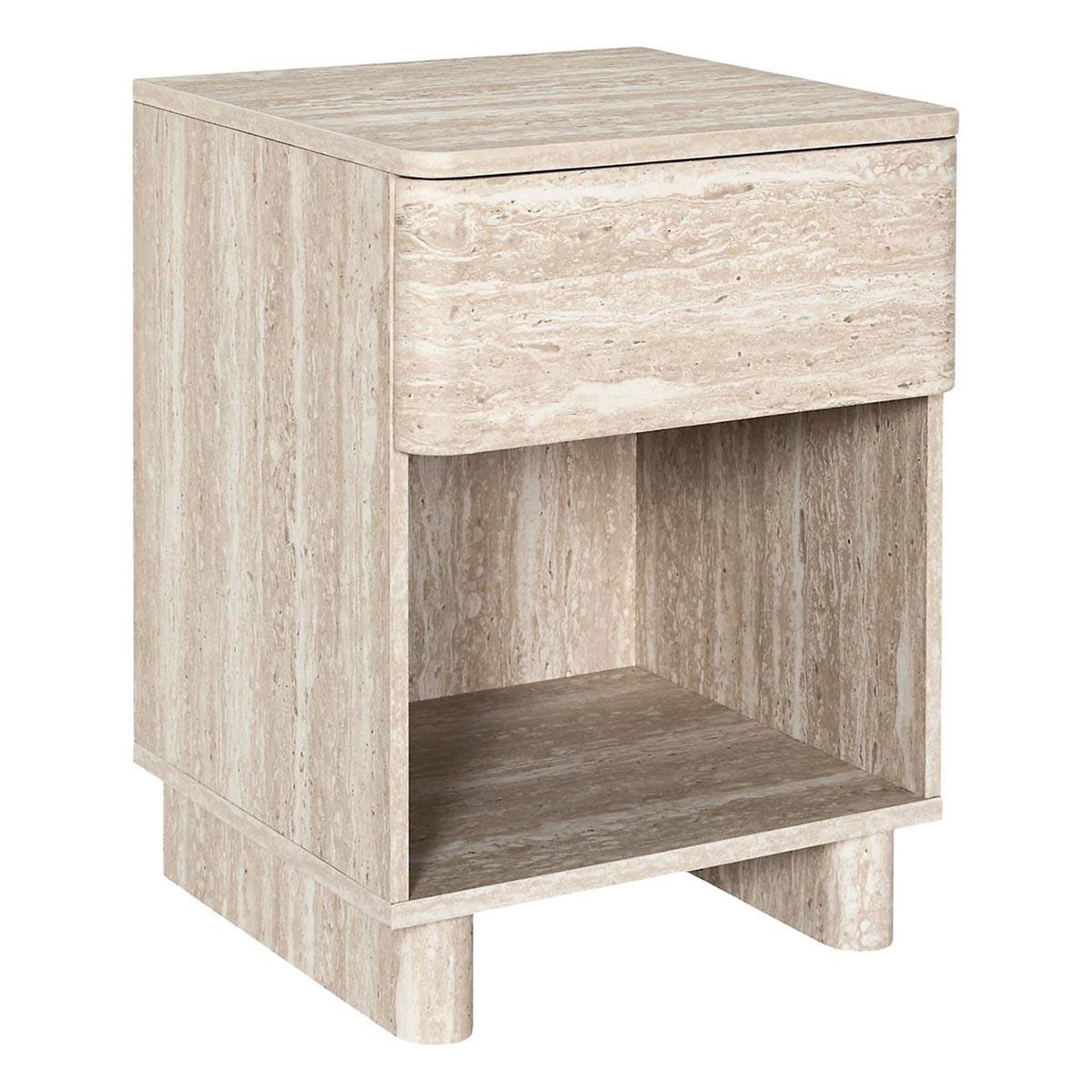 The Home Deco Factory Table de chevet avec tiroir  pietra  56cm beige