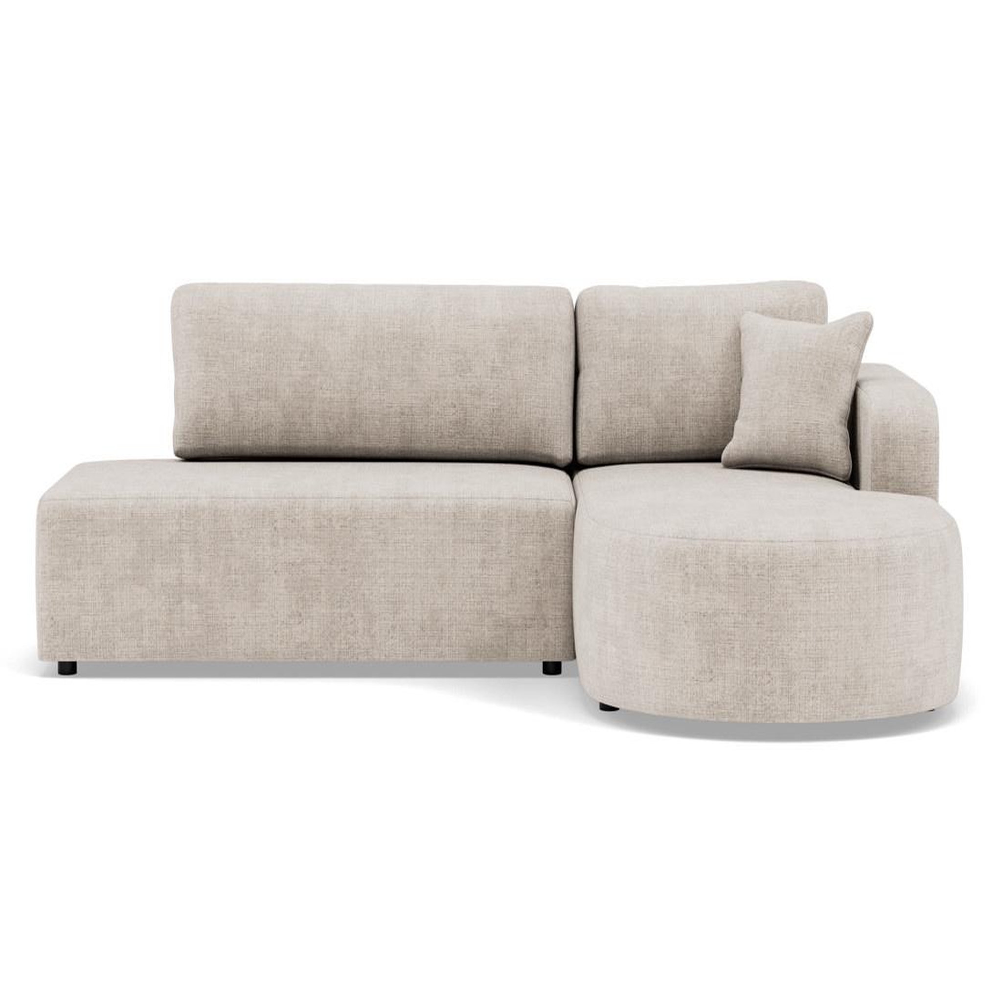 BEST MOBILIER Miro - canapé d'angle droit 4 places convertible avec coffre en velours texturé. Coloris disponibles : Violet, Gris, Beige, Orange, Vert, Bleu