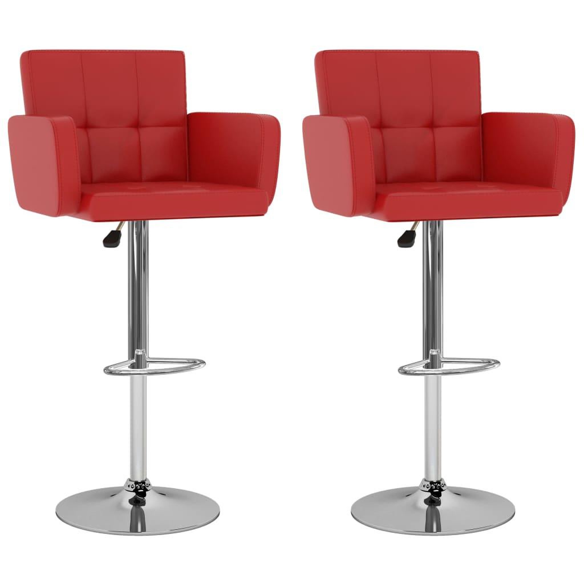 VIDAXL Tabourets de bar lot de 2 rouge similicuir