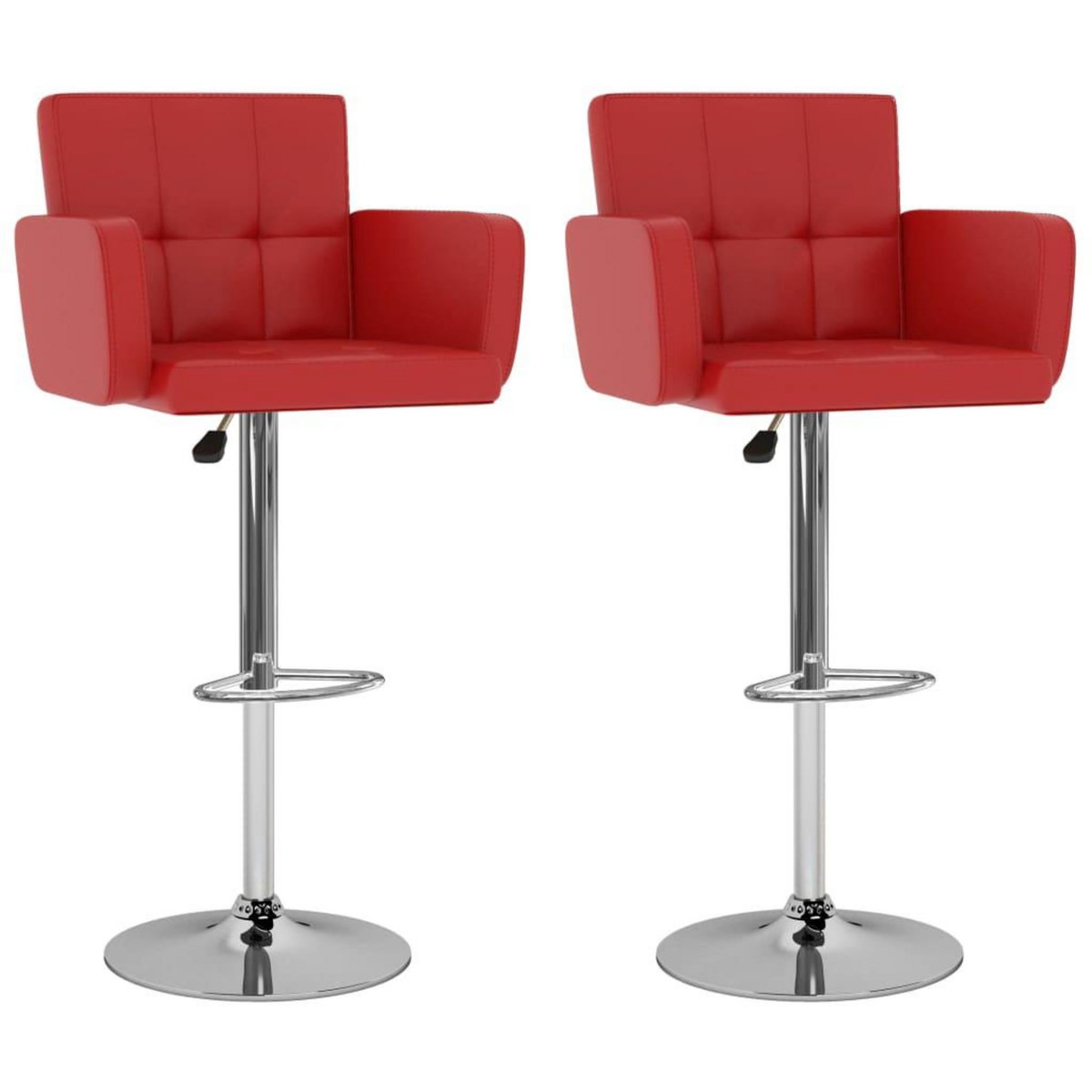 VIDAXL Tabourets de bar lot de 2 rouge similicuir