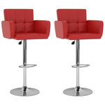 VIDAXL Tabourets de bar lot de 2 rouge similicuir