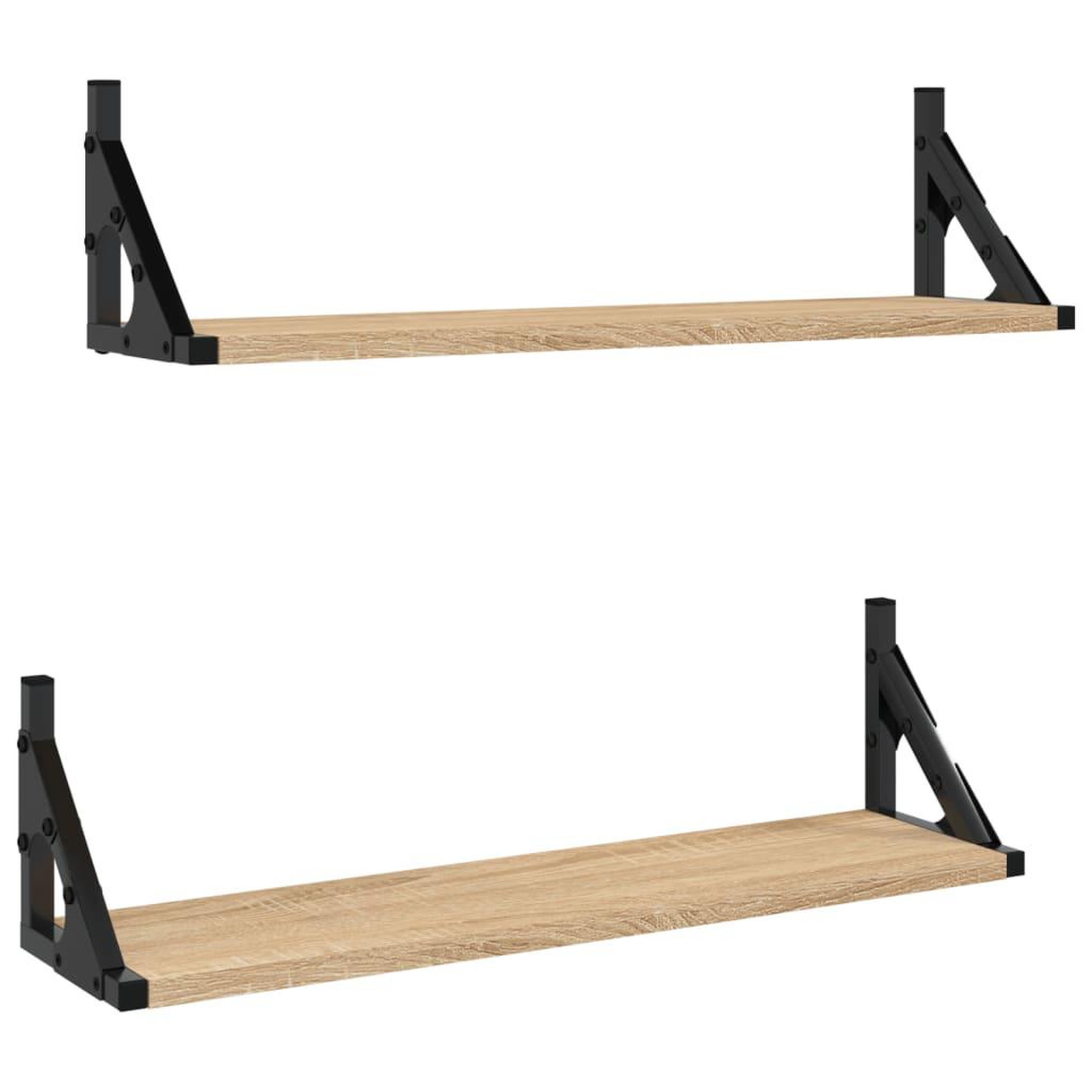 Voir la diapositive 2 : VIDAXL Etageres murales 2 pcs chene sonoma 60x15x15,5 cm