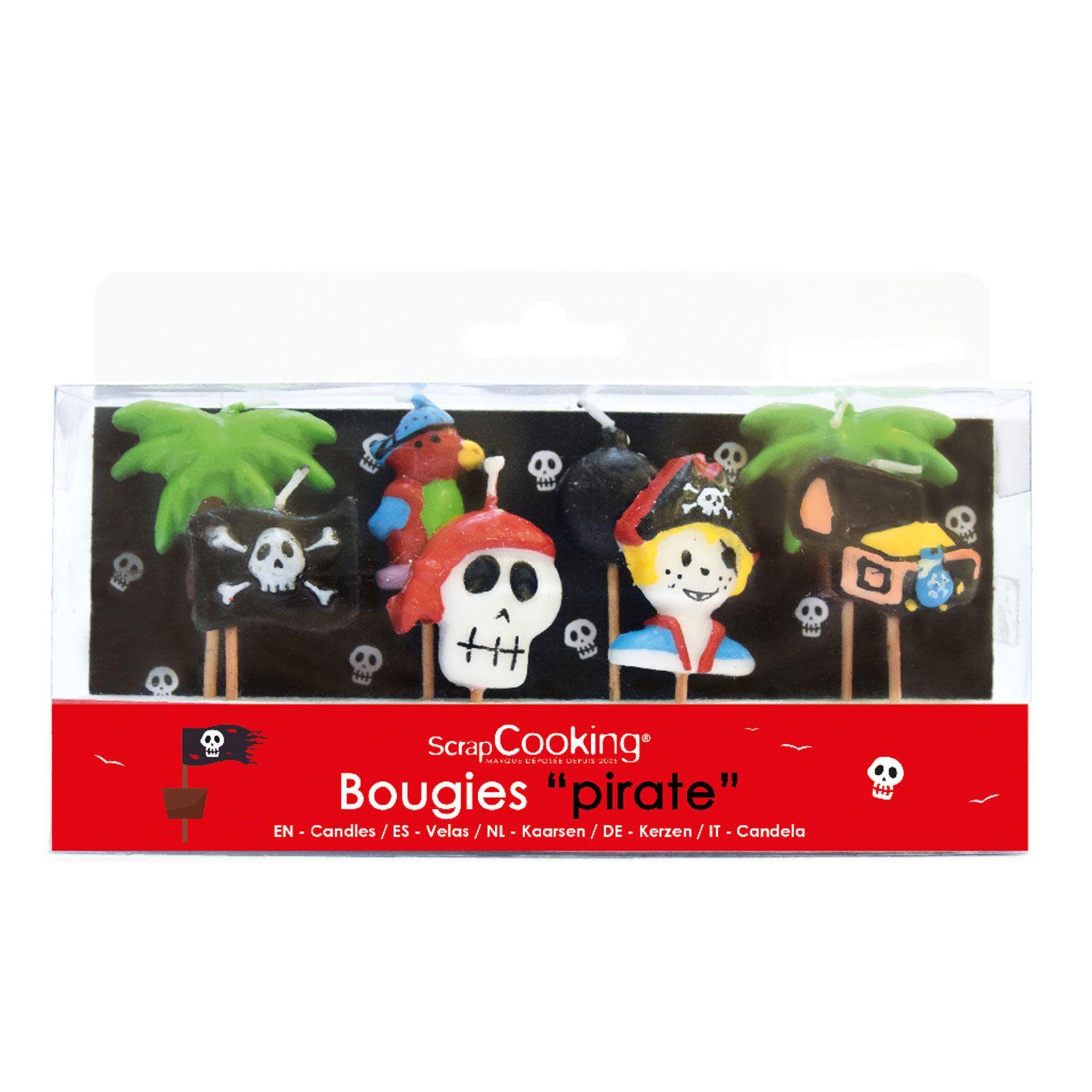 SCRAPCOOKING 8 Bougies d'anniversaire Pirates