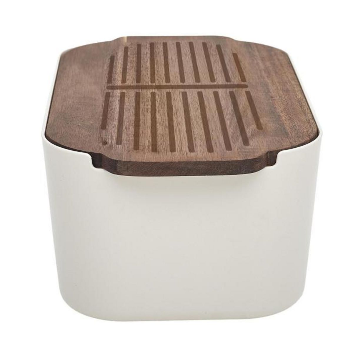 Paris Prix Boîte à Pain Avec Planche  Acacia  33cm Blanc