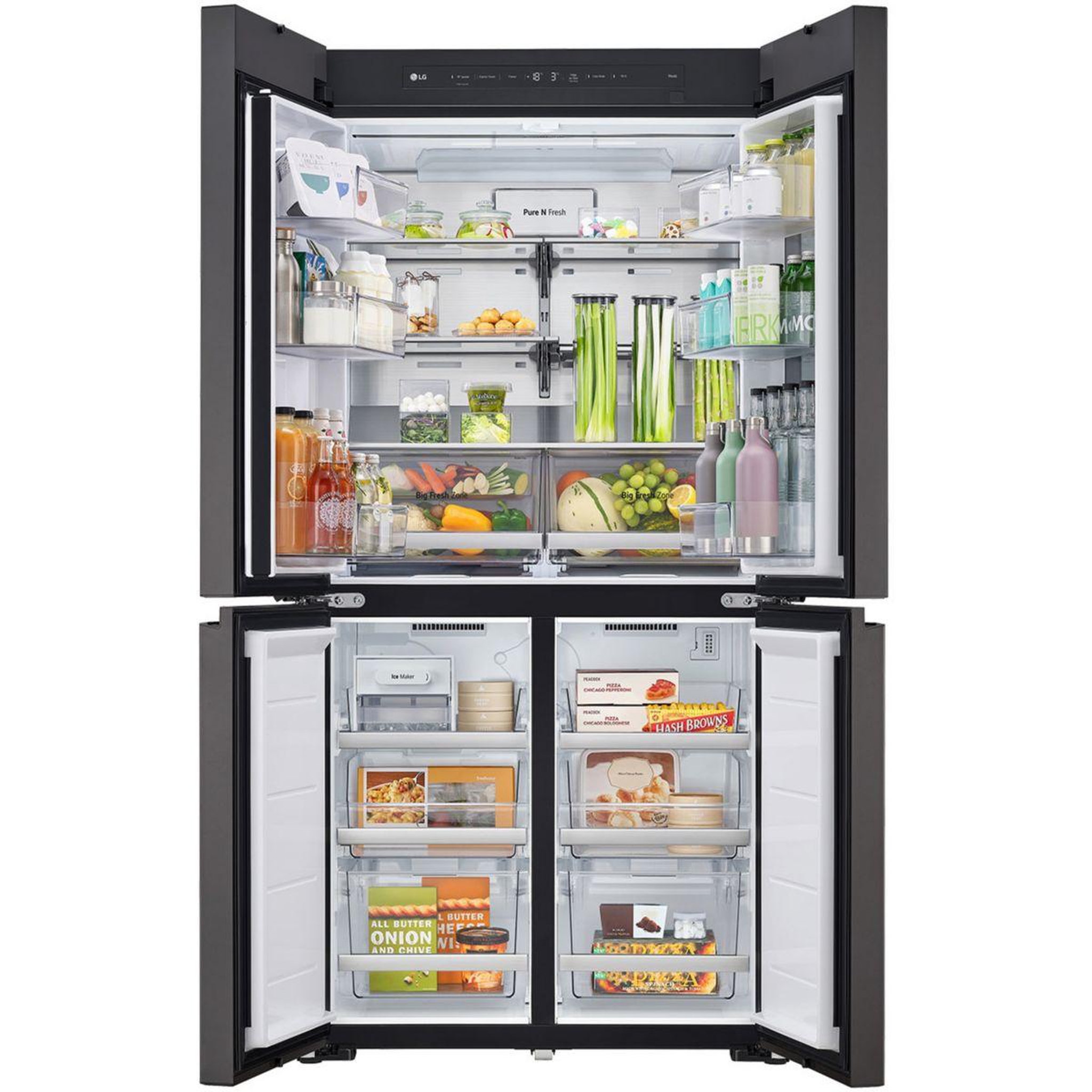Voir la diapositive 4 : LG Réfrigérateur multi portes GMV960NNME MoodUP