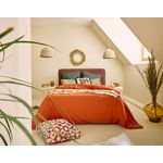 BEST MOBILIER Goyave - lit coffre - 140x190 - en velours côtelé - sommier inclus. Coloris disponibles : Beige, Gris, Orange