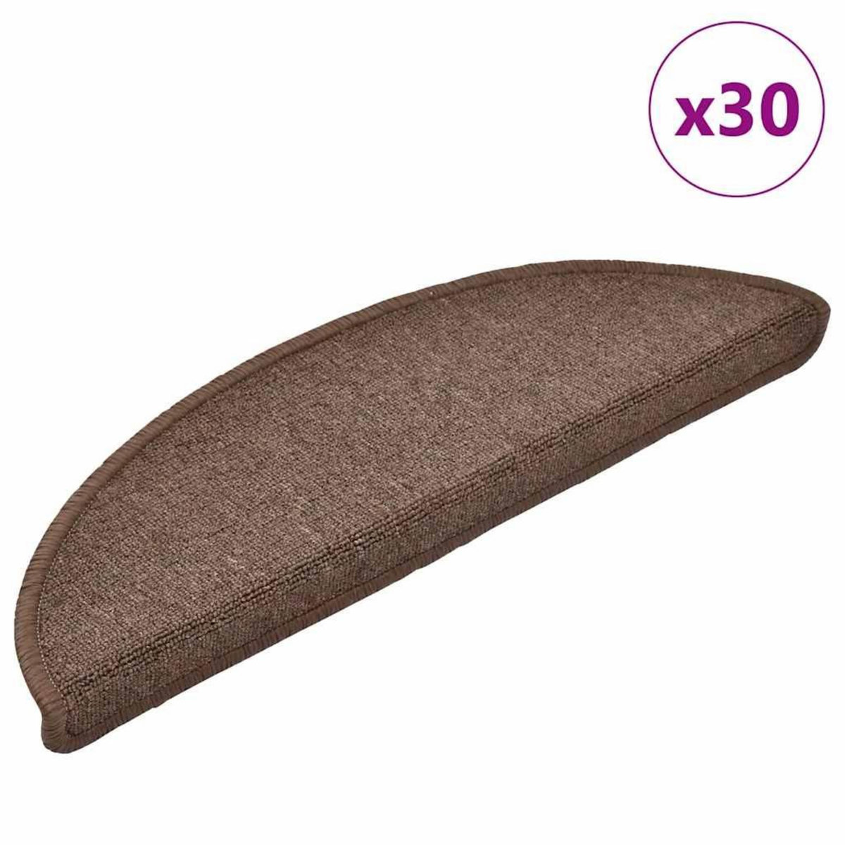VIDAXL Tapis d'escalier 30 pcs marron cafe 56x17x3 cm