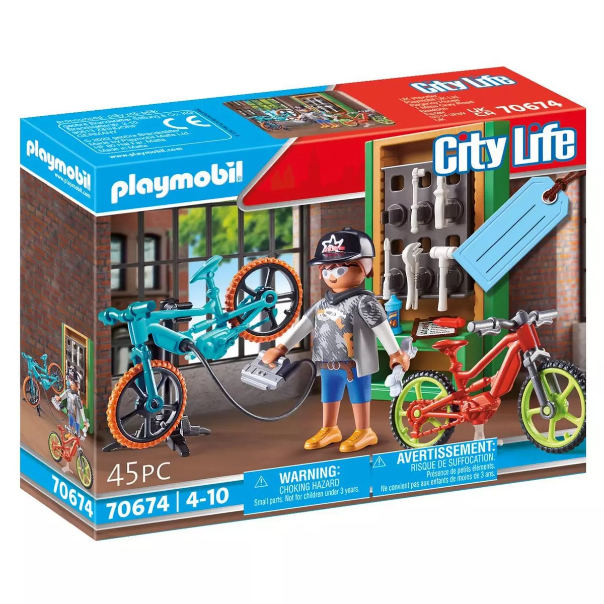 PLAYMOBIL 70674 - City Life Atelier réparation de vélos