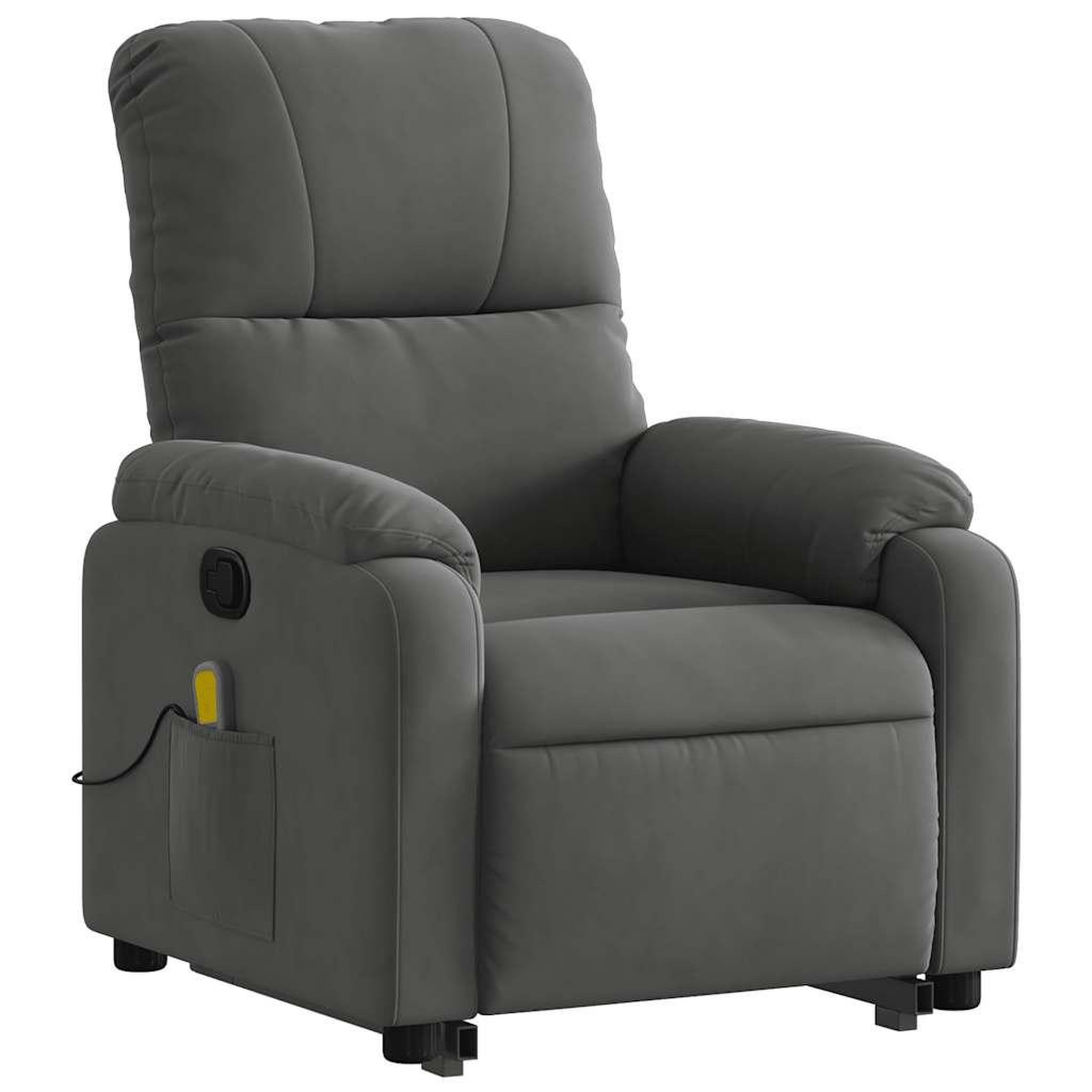 Voir la diapositive 4 : VIDAXL Fauteuil inclinable de massage gris fonce tissu microfibre