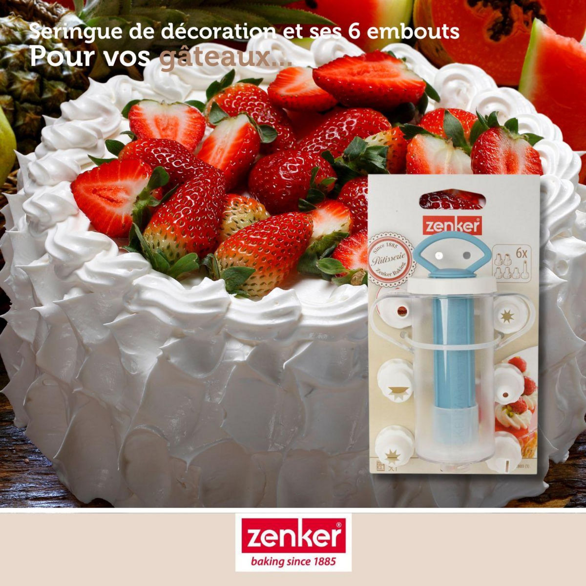 ZENKER Seringue de pâtisserie et 6 embouts Zenker Sweet Sensation