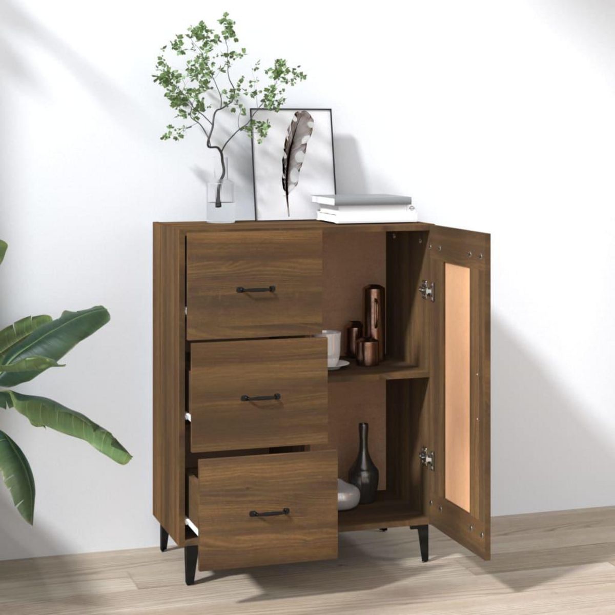 VIDAXL Buffet Chene marron 69,5x34x90 cm Bois d'ingenierie