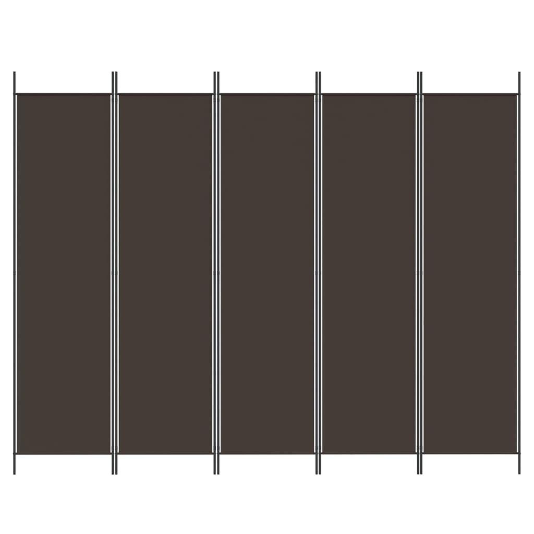 Voir la diapositive 3 : VIDAXL Cloison de separation 5 panneaux Marron 250x200 cm Tissu