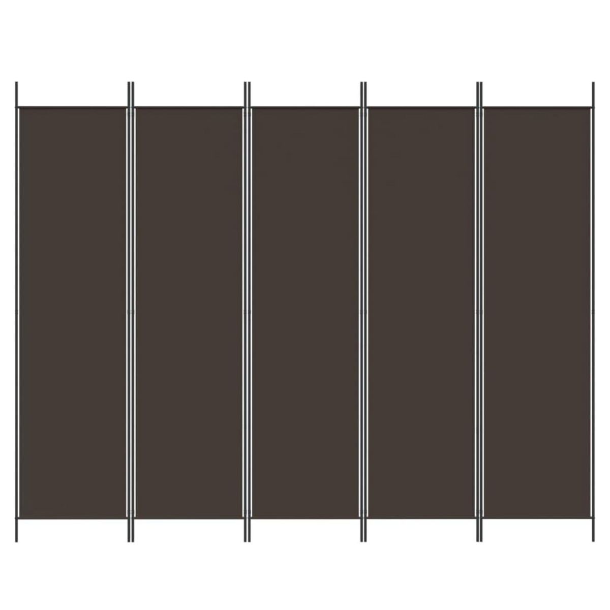 VIDAXL Cloison de separation 5 panneaux Marron 250x200 cm Tissu