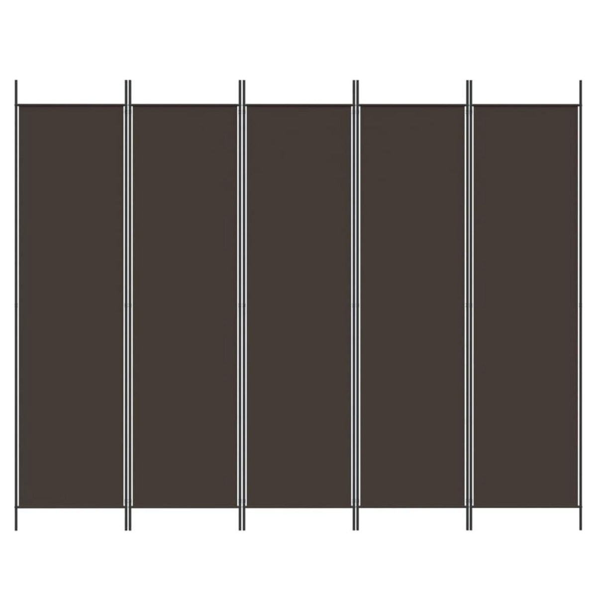 VIDAXL Cloison de separation 5 panneaux Marron 250x200 cm Tissu