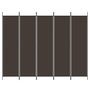 Voir la diapositive 3 : VIDAXL Cloison de separation 5 panneaux Marron 250x200 cm Tissu