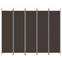 Voir la diapositive 3 : VIDAXL Cloison de separation 5 panneaux Marron 250x200 cm Tissu