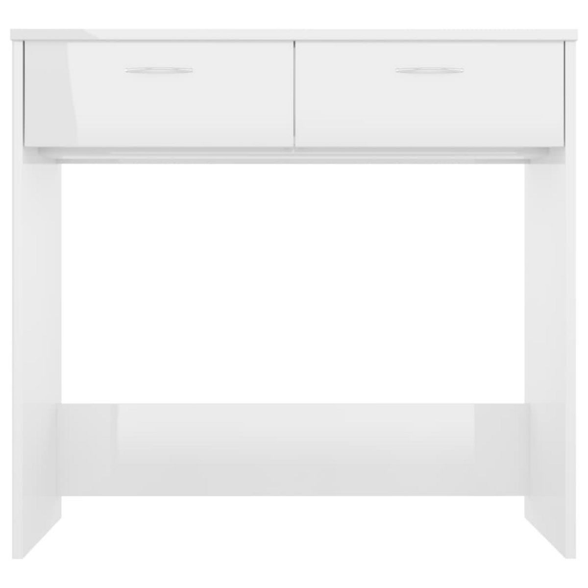VIDAXL Bureau Blanc brillant 80x40x75 cm Agglomere