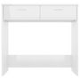 Voir la diapositive 4 : VIDAXL Bureau Blanc brillant 80x40x75 cm Agglomere