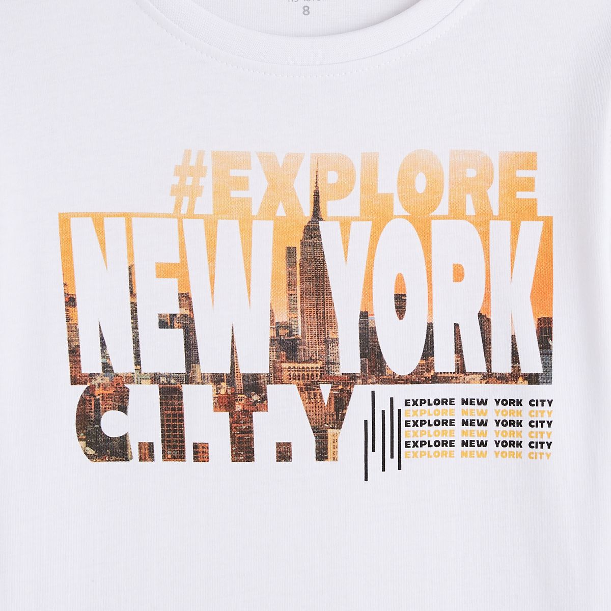 INEXTENSO T-shirt manches longues blanc garçon en coton 