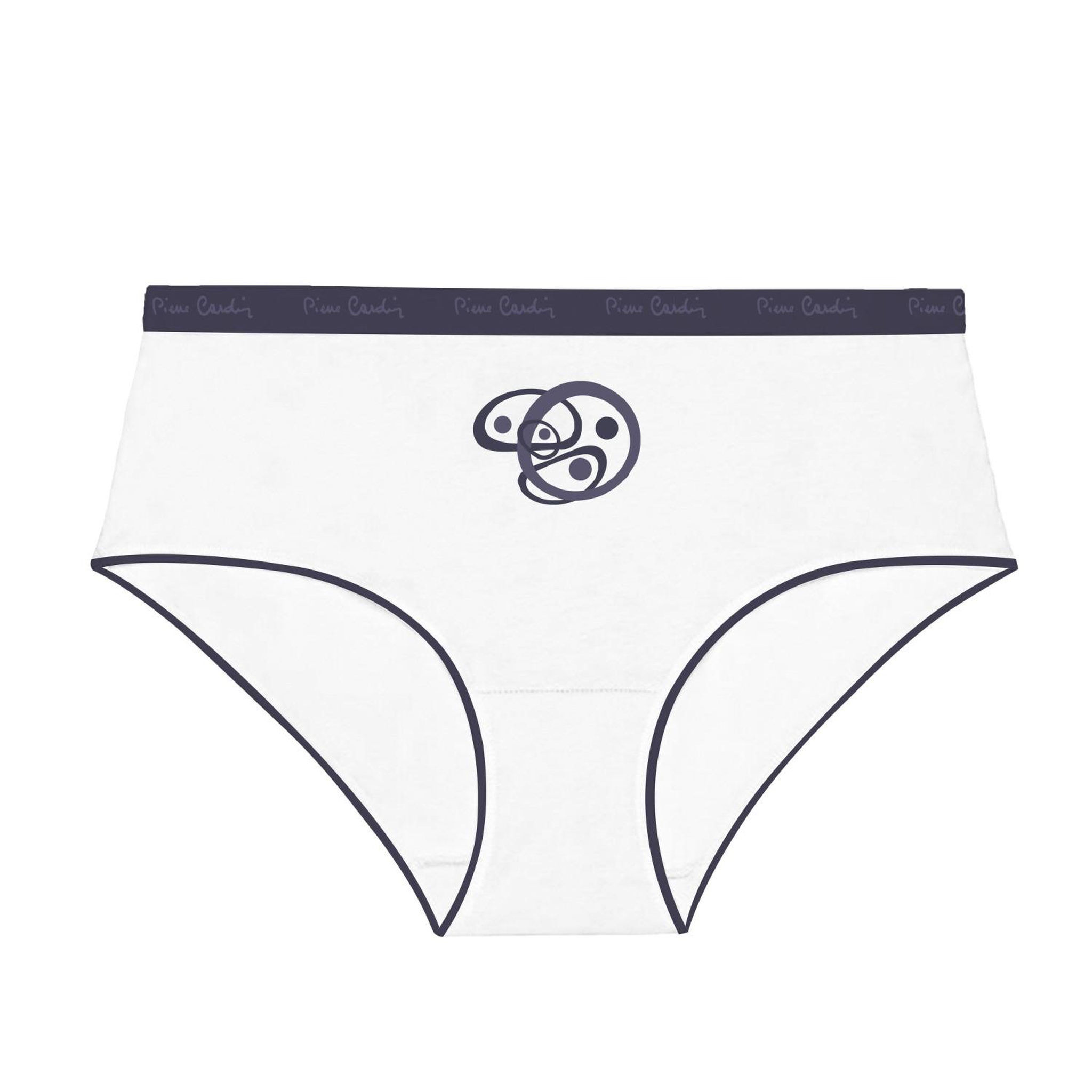 Voir la diapositive 4 : PIERRE CARDIN Lot de 3 culottes femme  en coton uni imprimé ceinture fine 2cm pck29