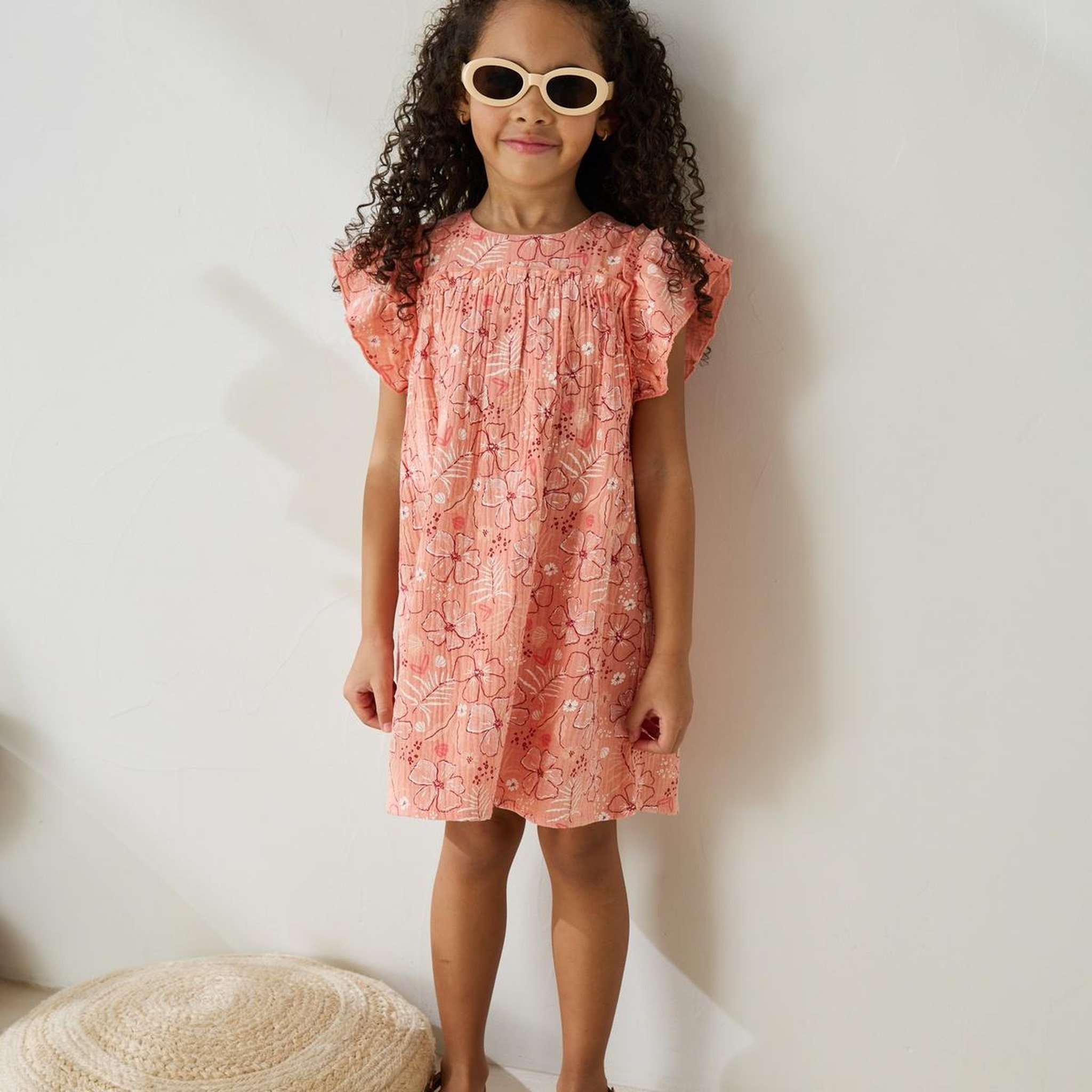 Voir la diapositive 6 : Petit Béguin Robe enfant en gaze de coton santa giulia