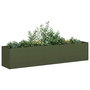 Voir la diapositive 1 : VIDAXL Jardiniere vert olive 200x40x40 cm acier lamine a froid