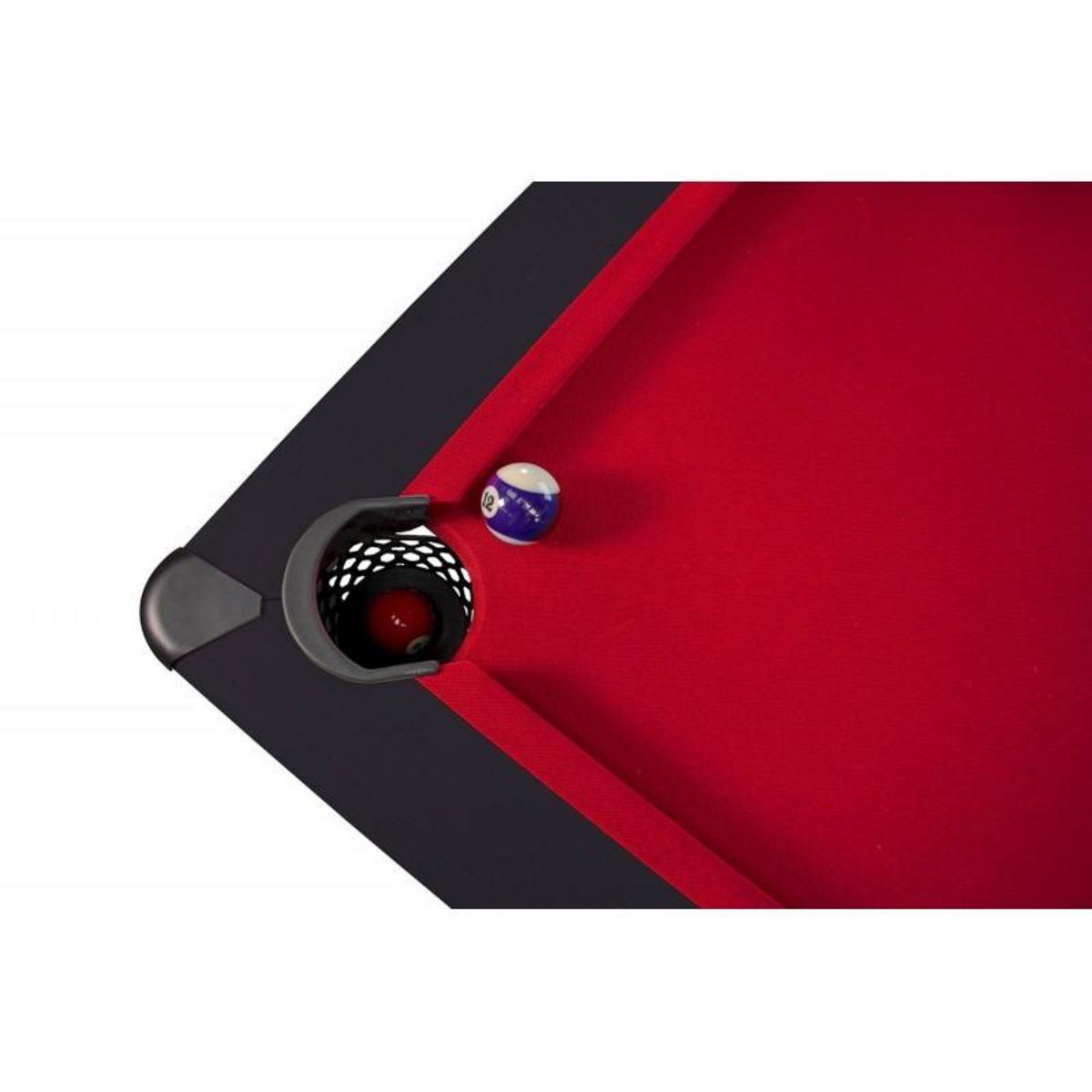 PLAY4FUN Billard Américain AMBIANCE 7Ft - 226,5 x 126,5 x 80 cm avec accessoires et plateau dînatoire - Couleur Noir