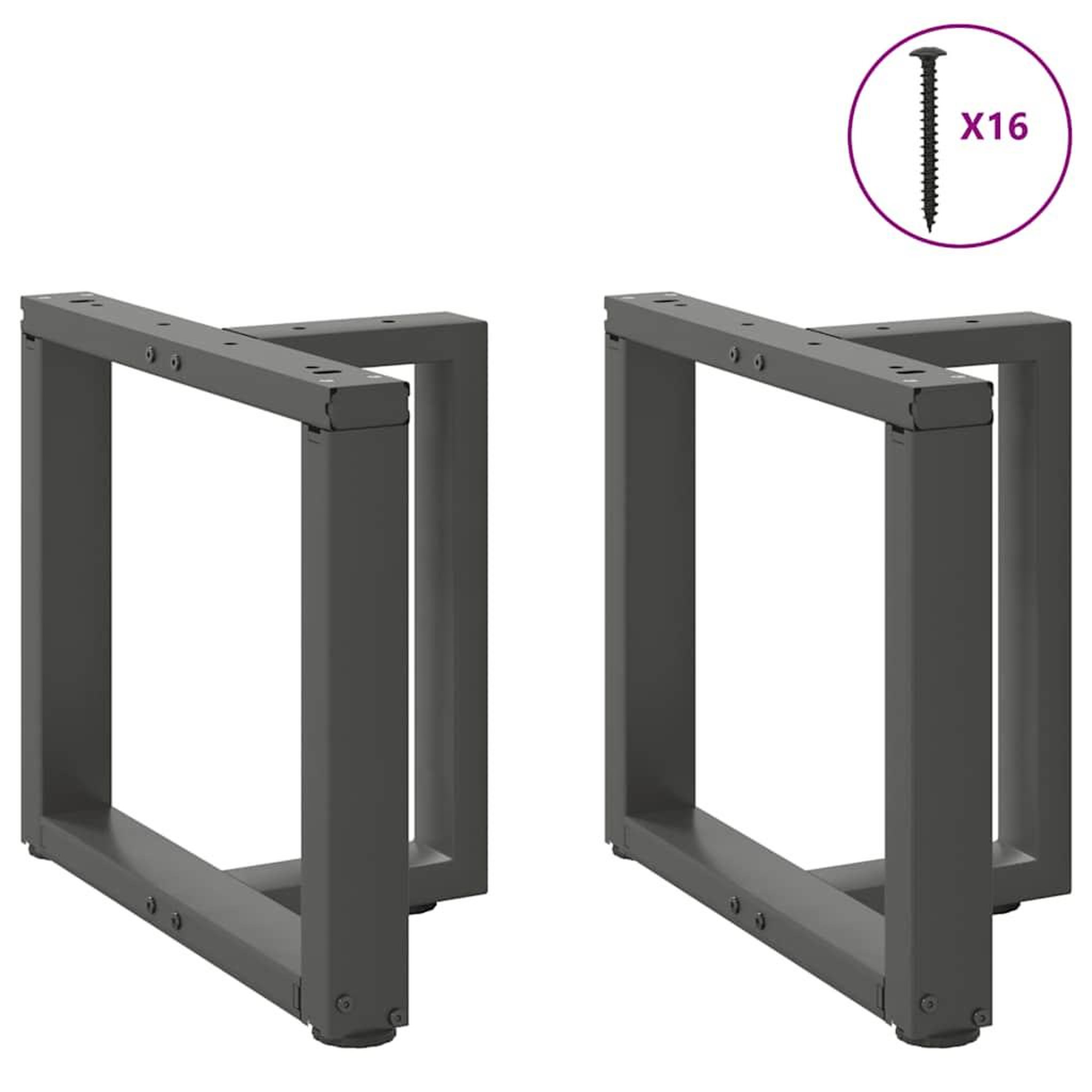 Voir la diapositive 3 : VIDAXL Pieds de table basse forme de T 2pcs anthracite 50x25x(42-43)cm