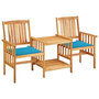 Voir la diapositive 1 : VIDAXL Chaises de jardin avec table a the et coussins Acacia solide