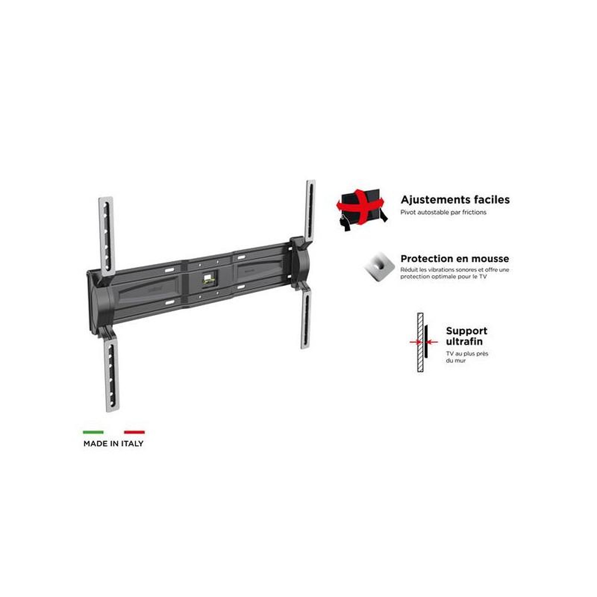 Voir la diapositive 2 : Meliconi SUPPORTS MURAUX TV - GAMME GHOSTSLIM PLUS MELICONI - GST600PLUSCG