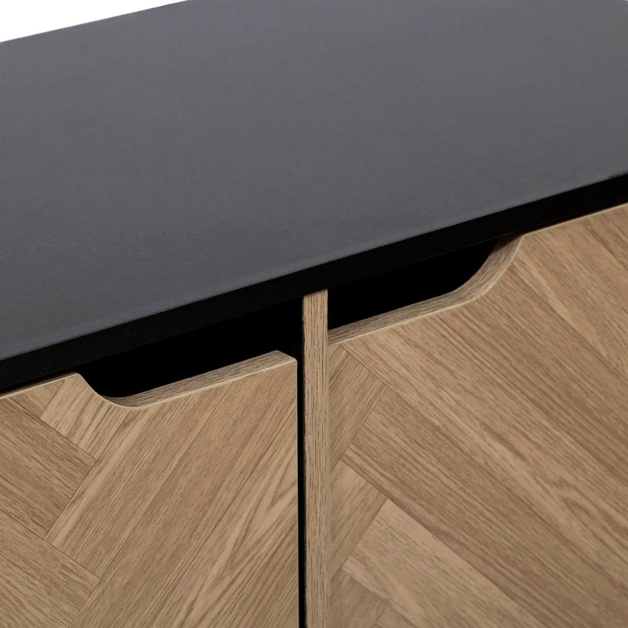 Voir la diapositive 4 : FIVE Étagère 6 cases  chevrons  100cm naturel & noir