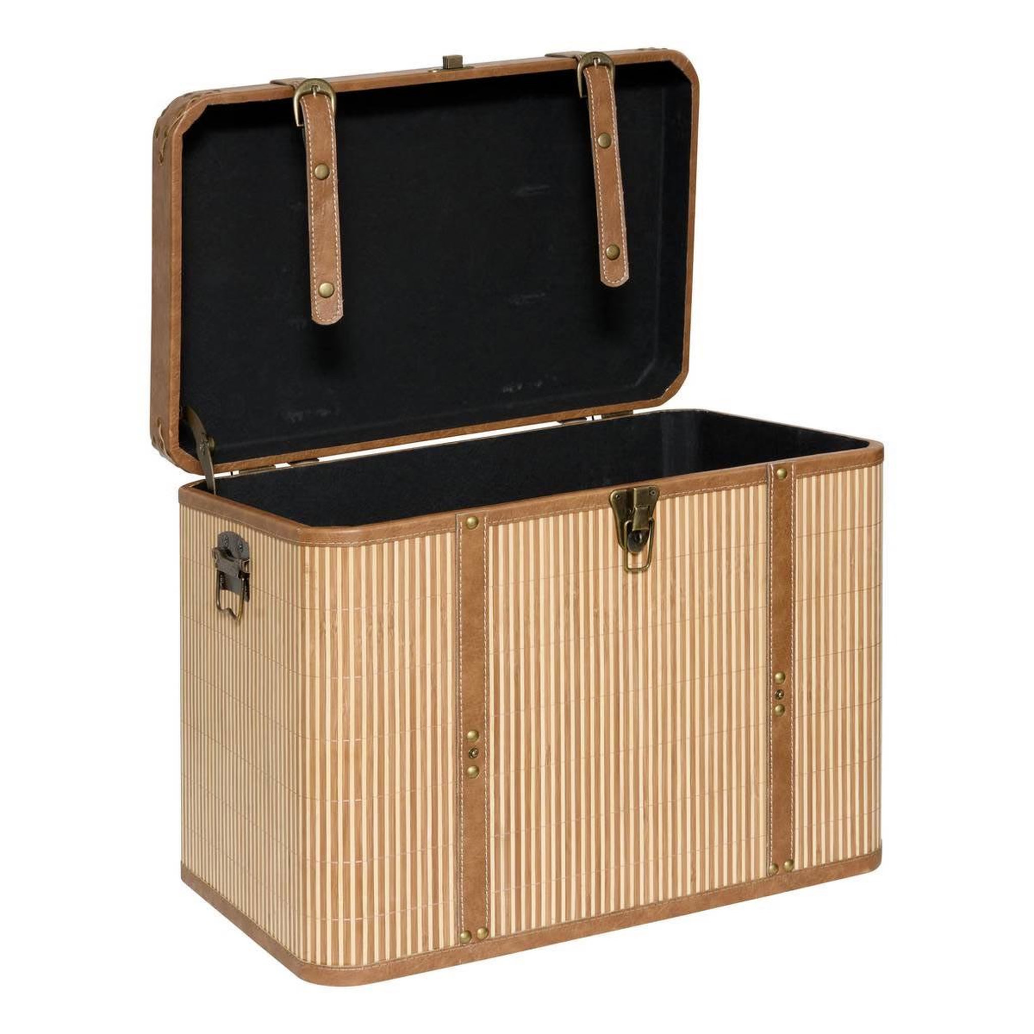 Voir la diapositive 3 : ATMOSPHERA Lot de 3 malles de rangement  sylia  56cm naturel