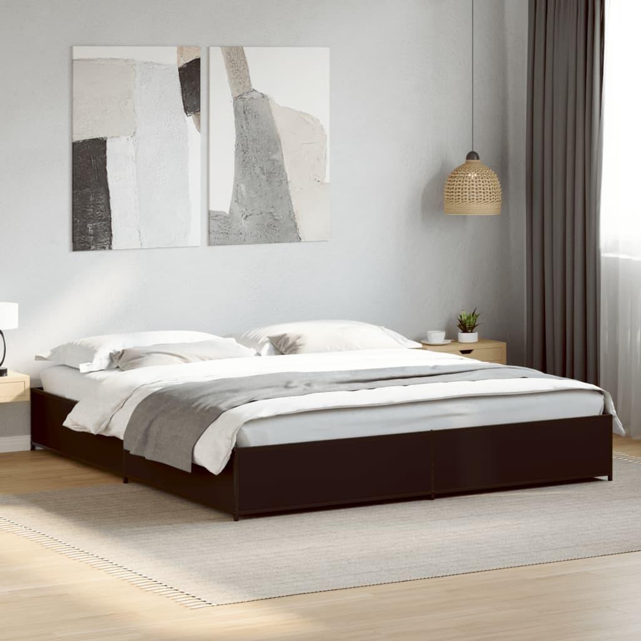 VIDAXL Cadre de lit sans matelas noir 160x200 cm