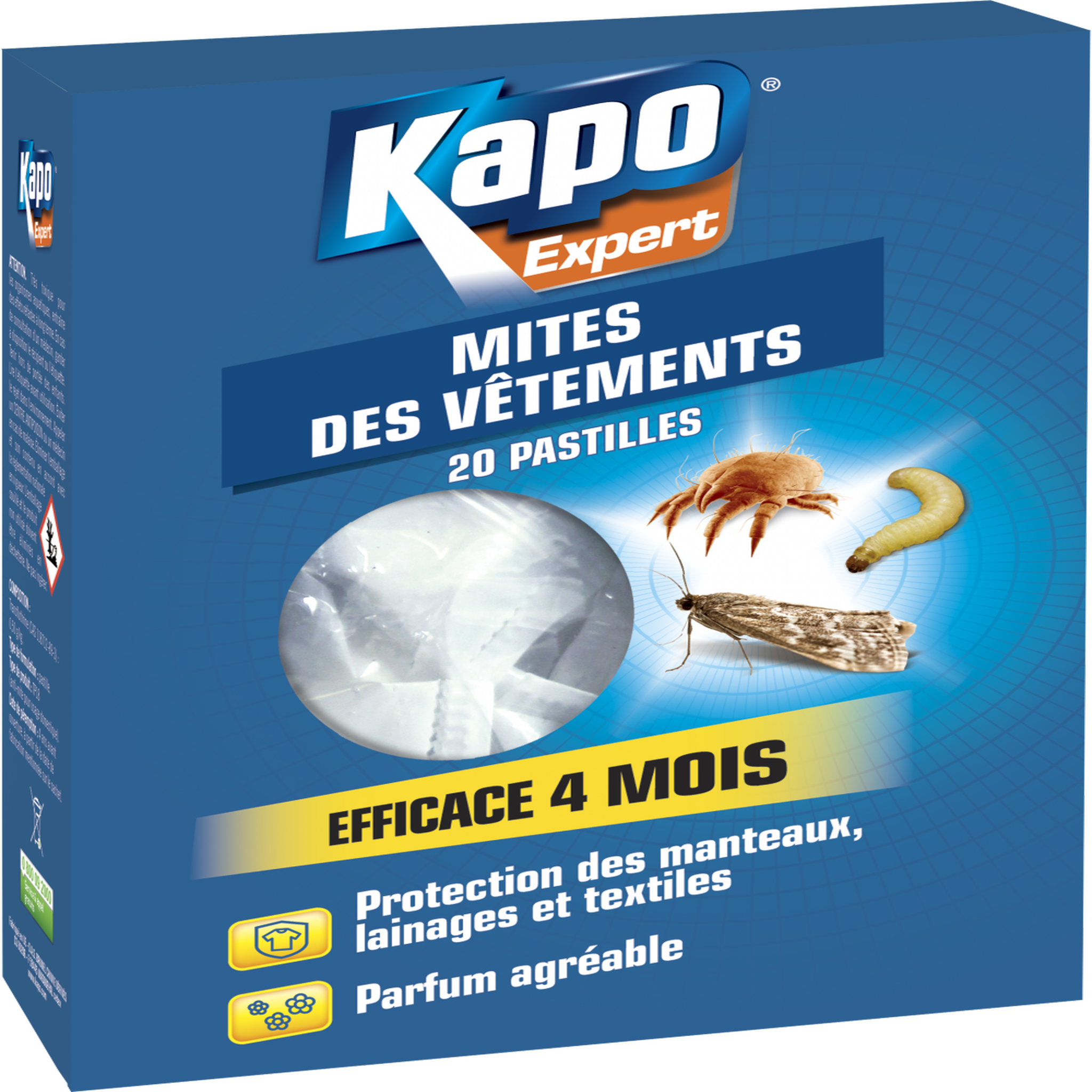 Kapo Boîte insecticide pour mites et larves KAPO, 20 pastilles