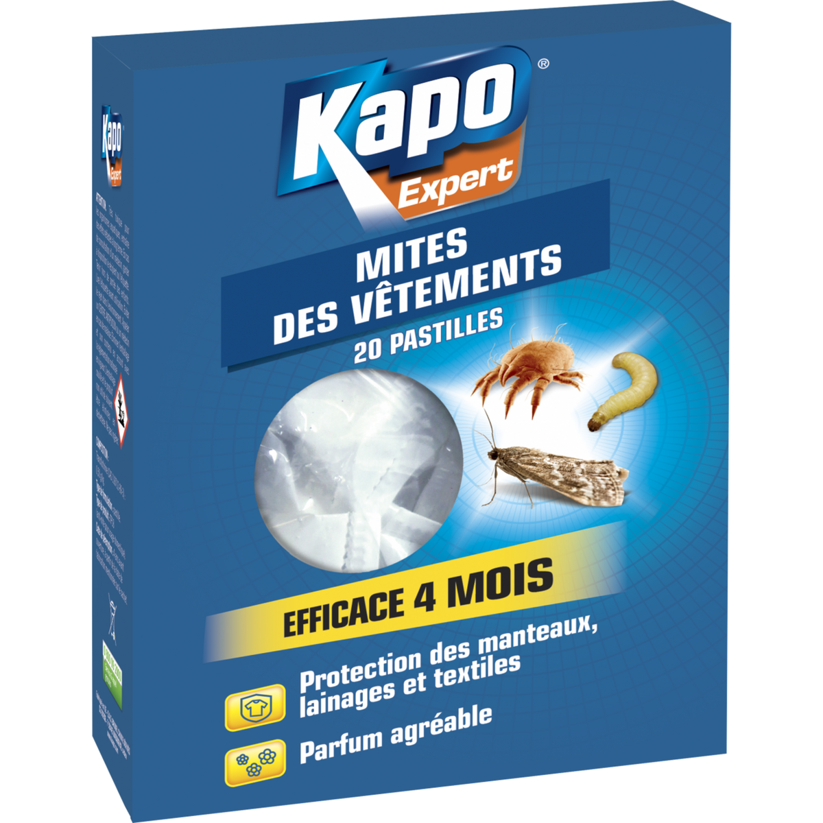 Kapo Boîte insecticide pour mites et larves KAPO, 20 pastilles