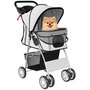 Voir la diapositive 1 : PAWHUT Poussette buggy pliable pour chiens tissu 600D Oxford imperméable 4 roues gris clair