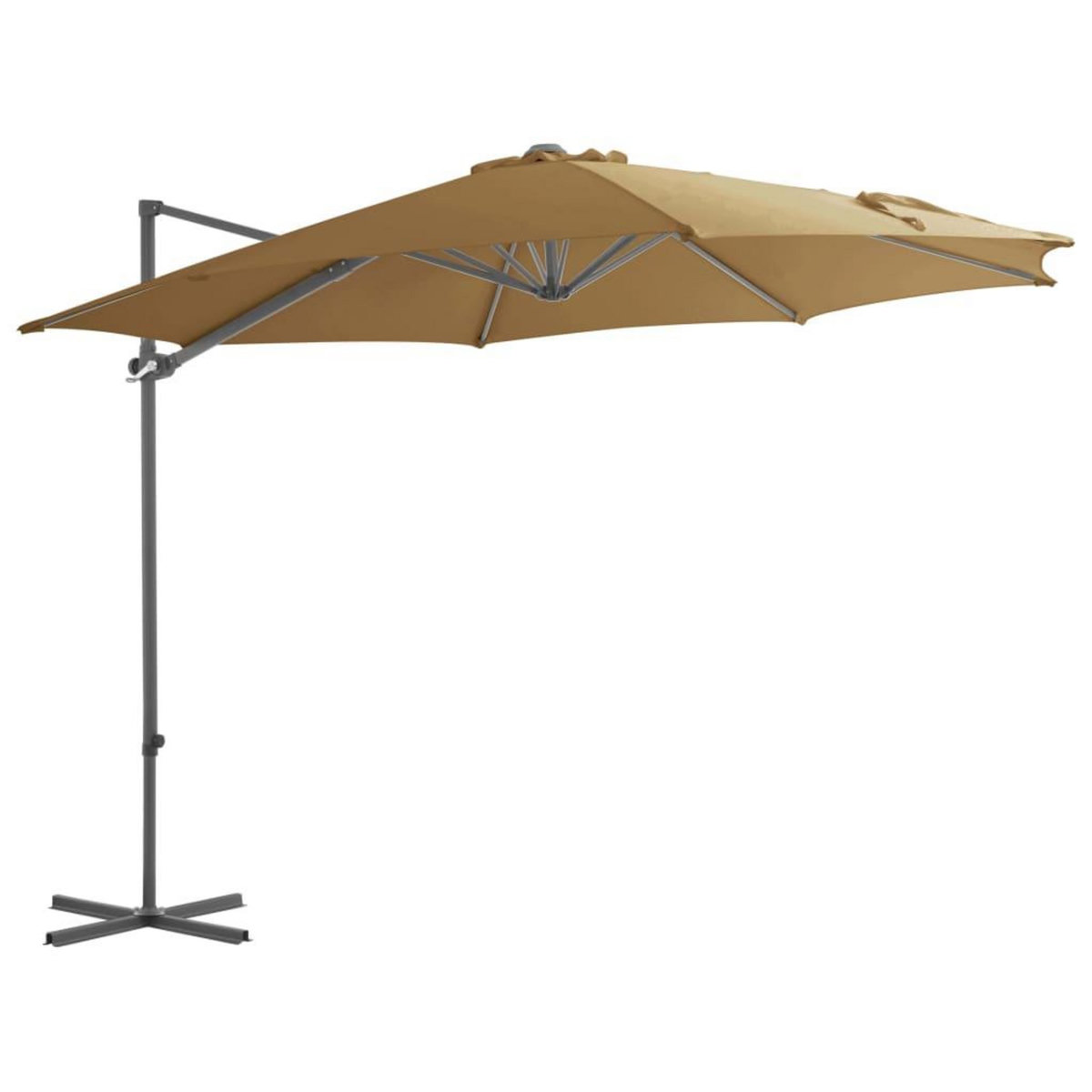 VIDAXL Parasol de jardin avec base portable taupe