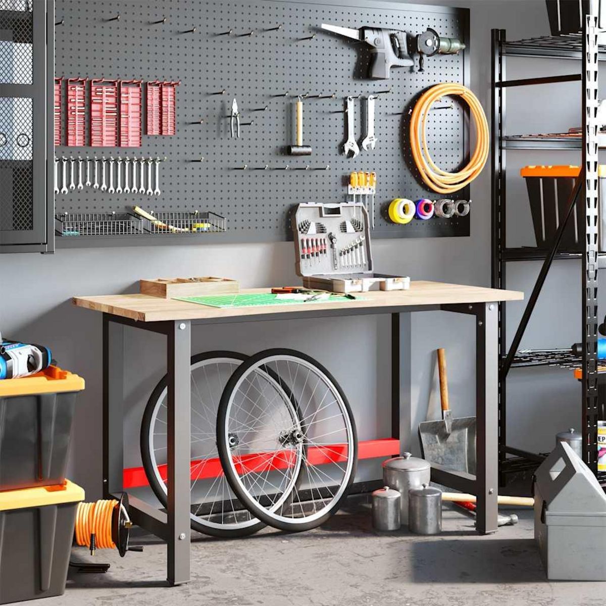 VIDAXL Etabli 140x60x81,5 cm bois de chene massif