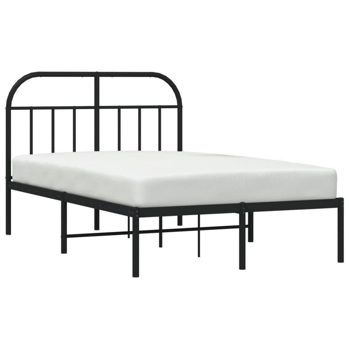 VIDAXL Cadre de lit metal sans matelas avec tete de lit noir 120x200cm