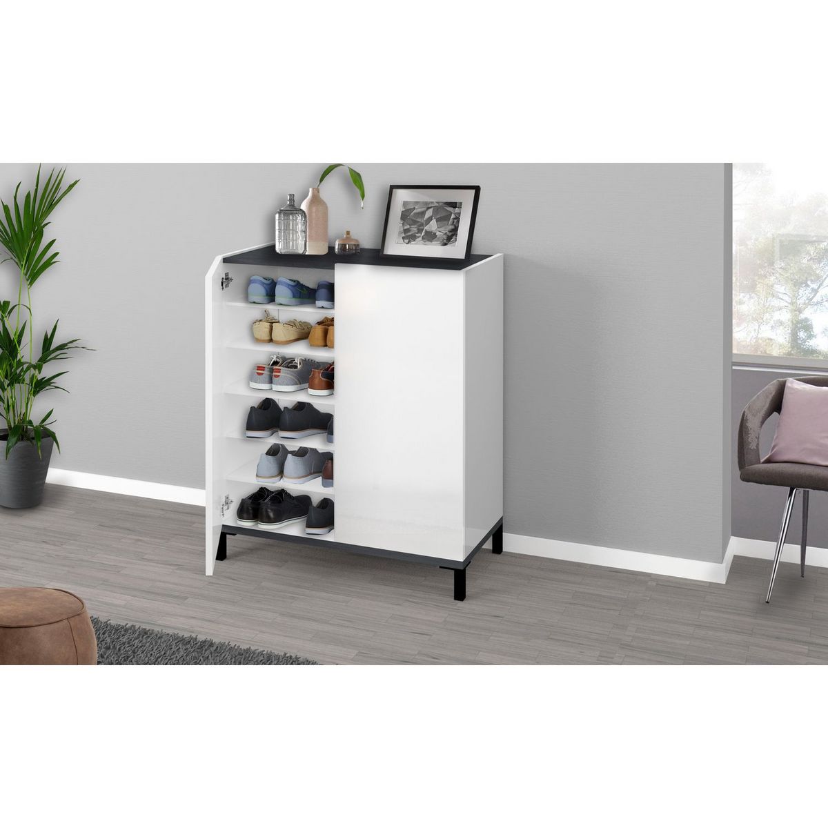 Meuble à chaussures 2 portes L90cm BARI