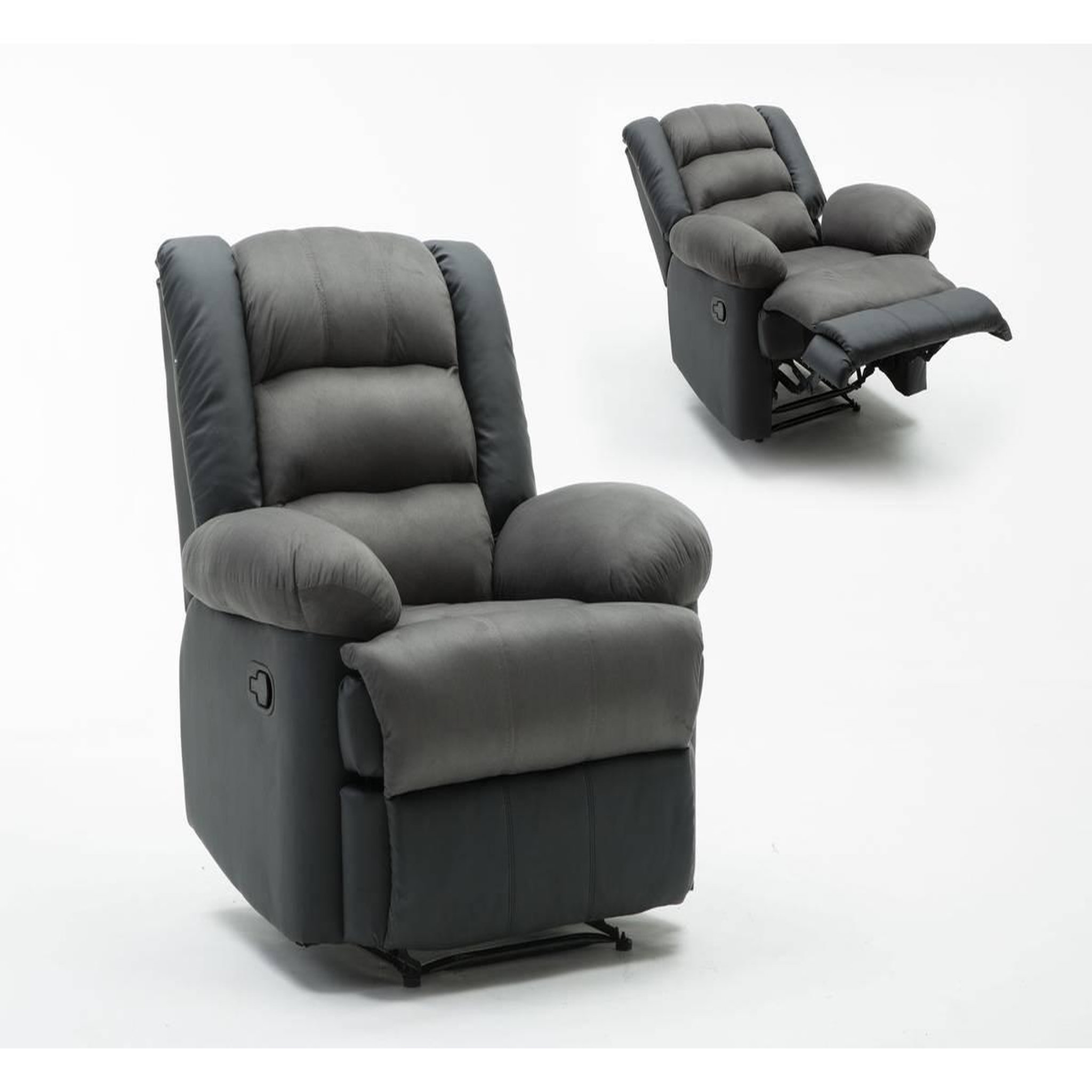 Habitat et Jardin Fauteuil relax  buckingham  - 85 x 93 x 100 cm - noir / gris foncé