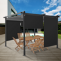 Voir la diapositive 2 : ID MARKET Lot de 2 stores enrouleurs L.124 x H. 225 CM pour pergola noir