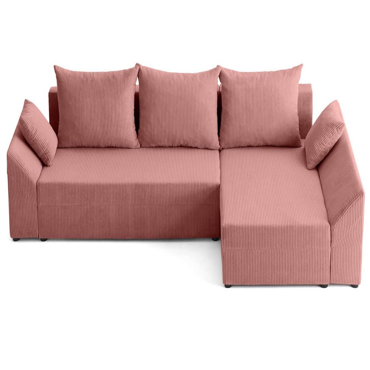 BEST MOBILIER Mike - canapé d'angle réversible - 4 places - convertible avec coffre - en velours côtelé