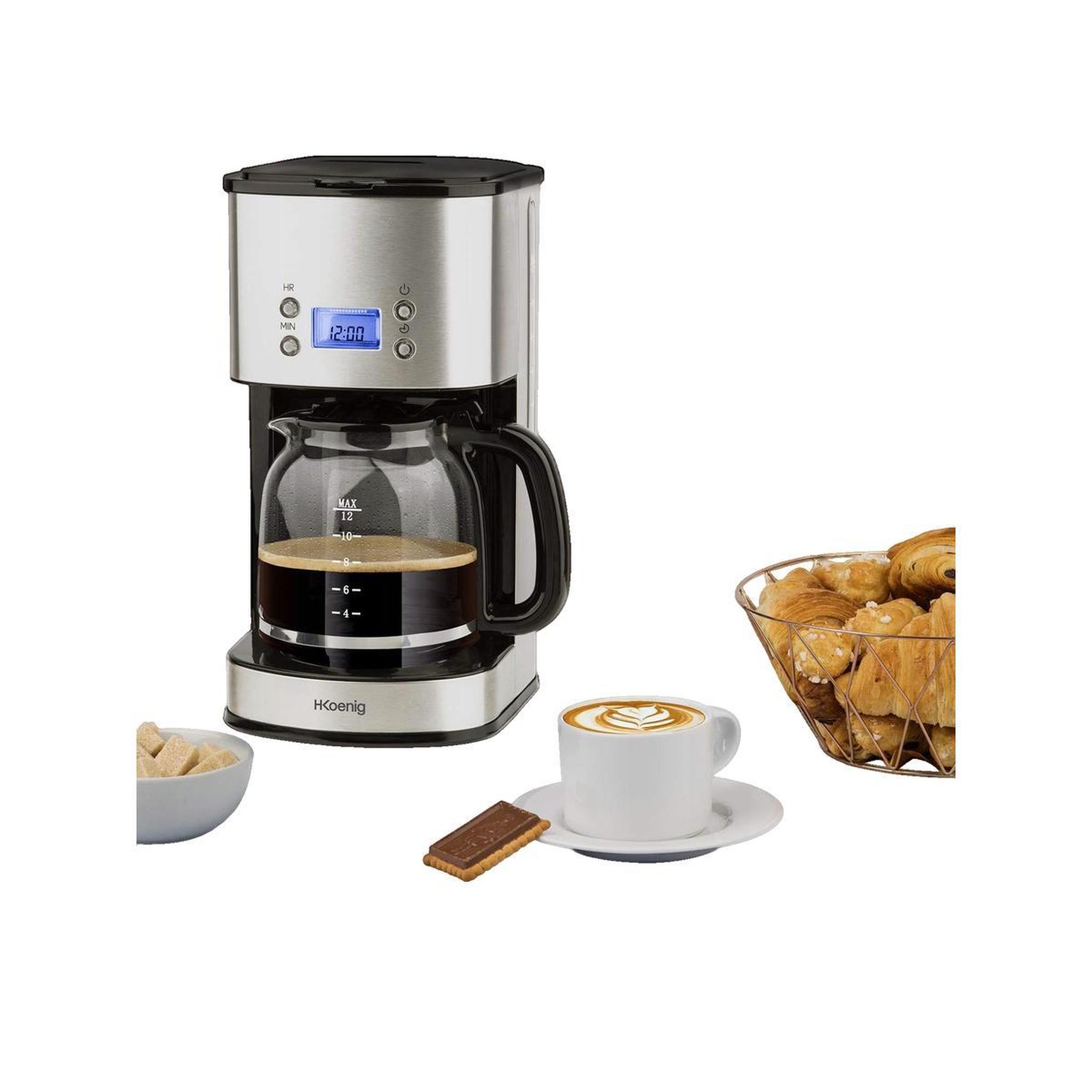 Voir la diapositive 2 : HKOENIG Cafetière Hkoenig MG30 avec carafe en verre graduée