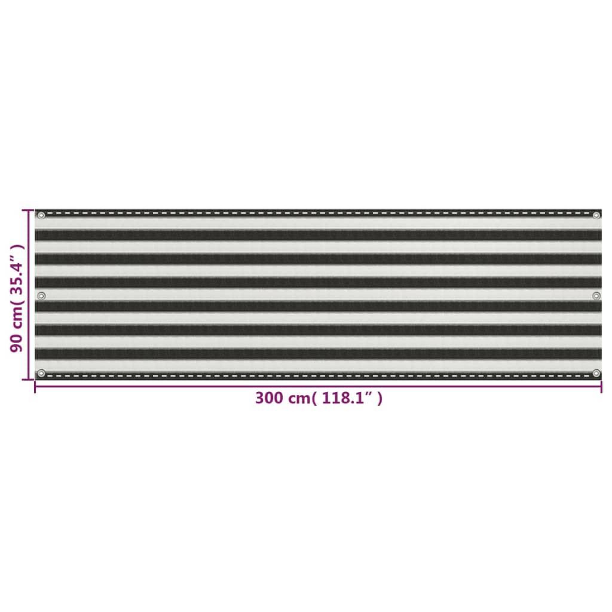 Voir la diapositive 5 : VIDAXL Ecran de balcon PEHD 90x300 cm Anthracite et blanc