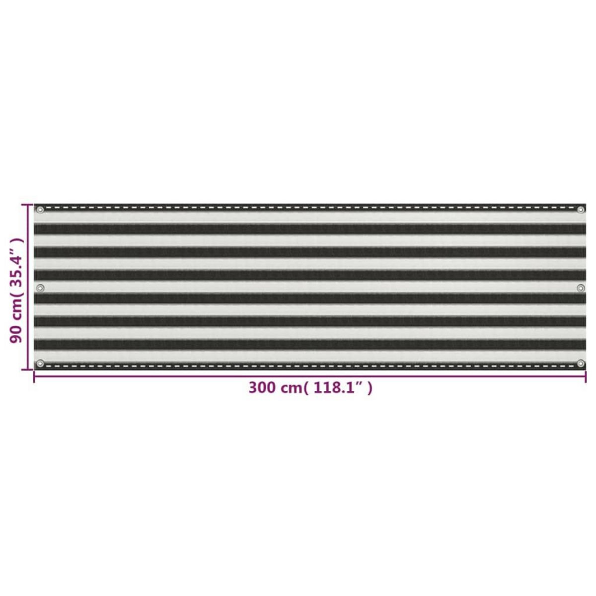VIDAXL Ecran de balcon PEHD 90x300 cm Anthracite et blanc