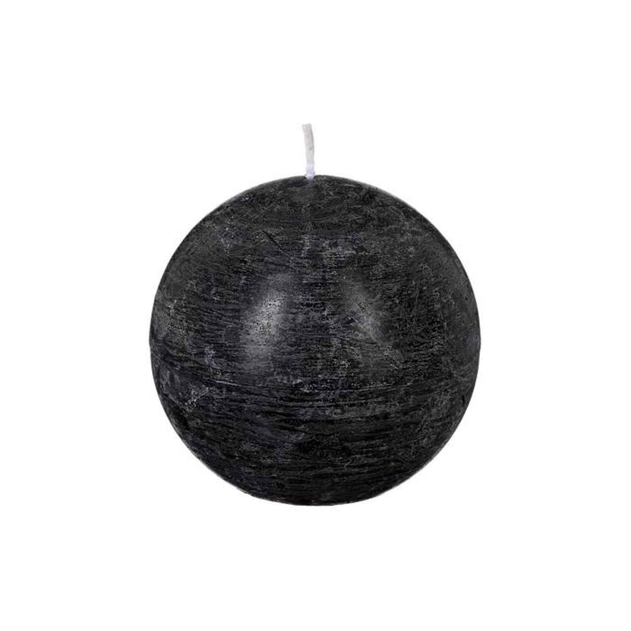 Voir la diapositive 2 : COMPTOIR DE LA BOUGIE Bougie Boule  Rustic  10cm Noir